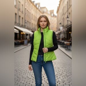 Kenneth Cole Reaction Lime Green Sleeveless
Puffer Vest Size Small 🔥